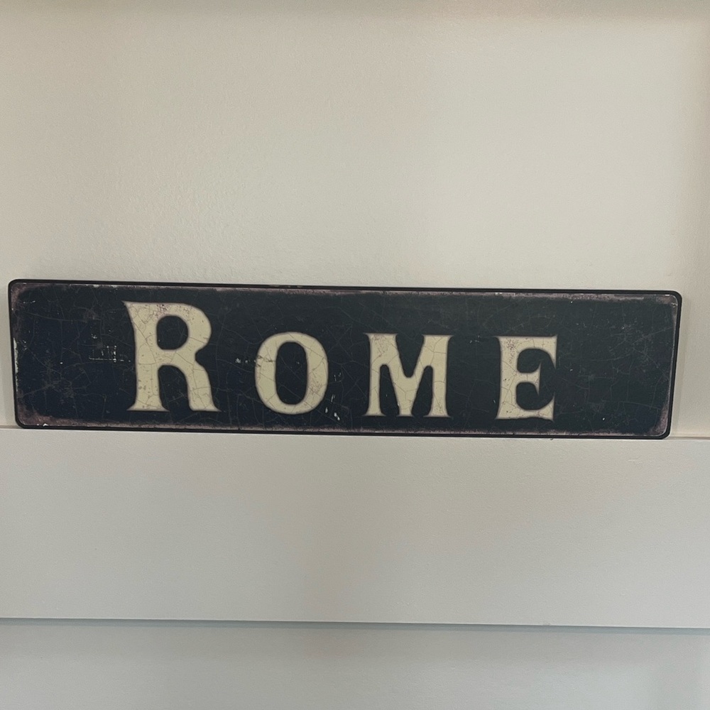 Black and White 'Rome' Wall Sign